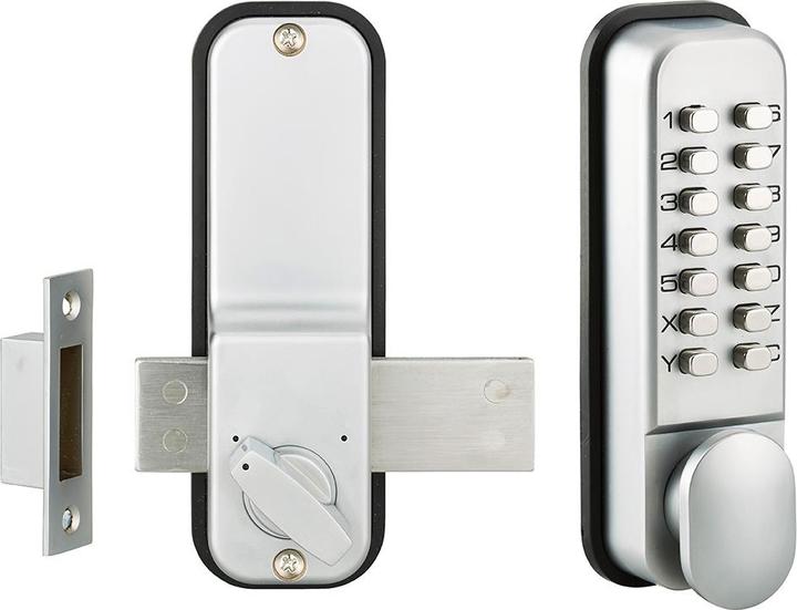 Immagine prodotto Thirard Serratura a combinazione meccanica a superficie per porte interne, 8 cifre o lettere, cromata opaca