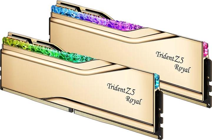 Actual product image G.Skill DIMM 32 GB DDR5-6400 (2x 16 GB) dual kit (gold, F5-6400J3039G16GX2-TR5G, Trident Z5 Royal, INTEL XM (2 x 16GB, 6400 MHz, DDR5 RAM, DIMM)