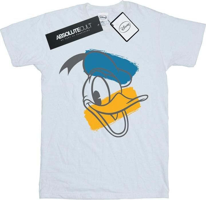 Actual product image Disney Womens/Ladies Donald Duck Head Cotton Boyfriend T-Shirt (L)