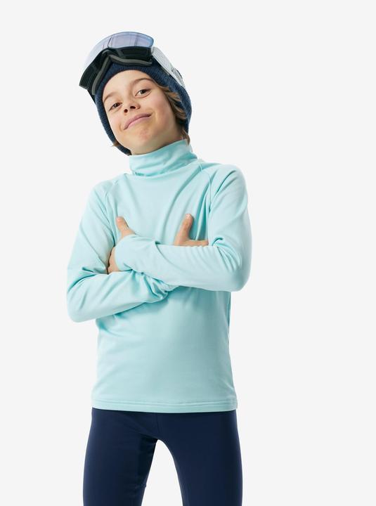 Actual product image Wedze Ski underwear functional shirt children high collar - BL 500 turquoise (116)