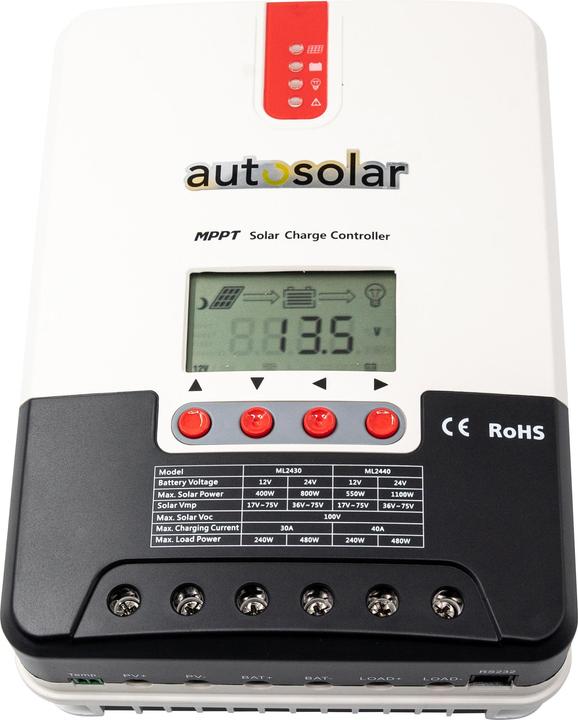 Image du produit Autosolar Régulateur de charge 2440 MPPT 40 A, 100 V
