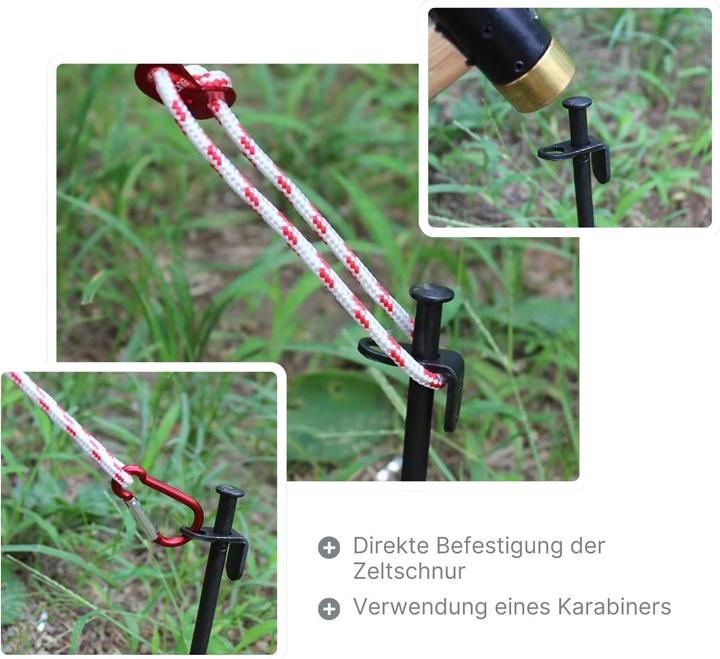 Produktbild Hermex Zeltheringe Stahl Heringe 20cm Zeltnagel Camping Bodennagel 4er Set