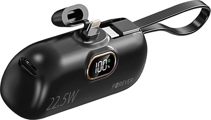 Image du produit Forever mini power bank MTB-100 22.5W 5000 mAh Lightning noir (5000 mAh)