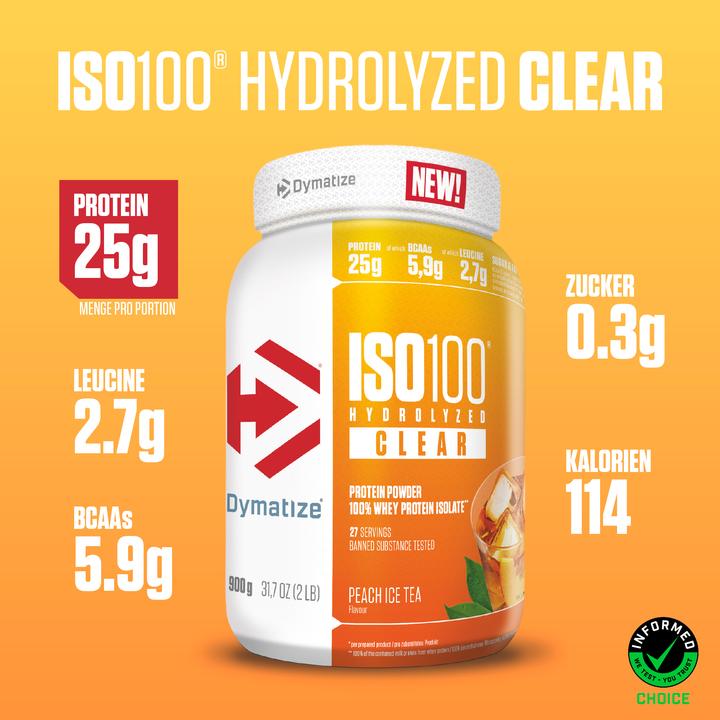 Image du produit Dymatize ISO100 Clear Whey (Thé glacé à la pêche, 1 pcs, 900 g)