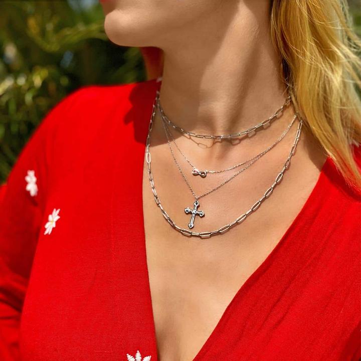Image du produit Candy Collier Paper-Clip Sanda, argent sterling 925 (Argent sterling 925, Argent massif de 925, 42 - 45 cm)