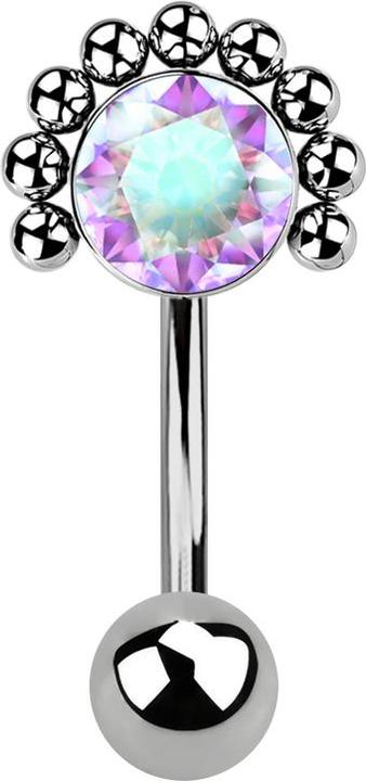 Star Piercing Flared Tunnel rosegold Blume des Lebens (ohne Messing, Titan G23)