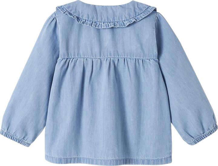 Image du produit Vertbaudet Blouse bébé en denim léger personnalisable (80)