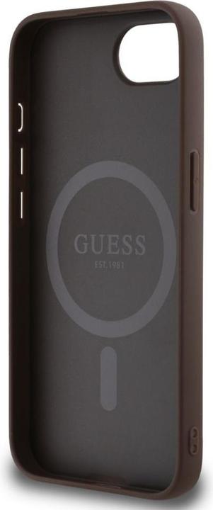 Actual product image Guess 4G Peony Pattern Case für Apple iPhone SE (2024) - brown (Apple iPhone 16e)