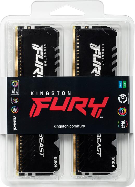 Actual product image Kingston FURY Beast RGB (2 x 32GB, 3600 MHz, DDR4-RAM, DIMM)