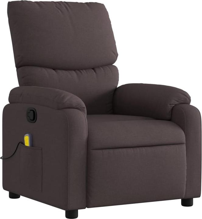 VidaXL Massagesessel Dunkelbraun Stoff,Farbe: Dunkelbraun,Material