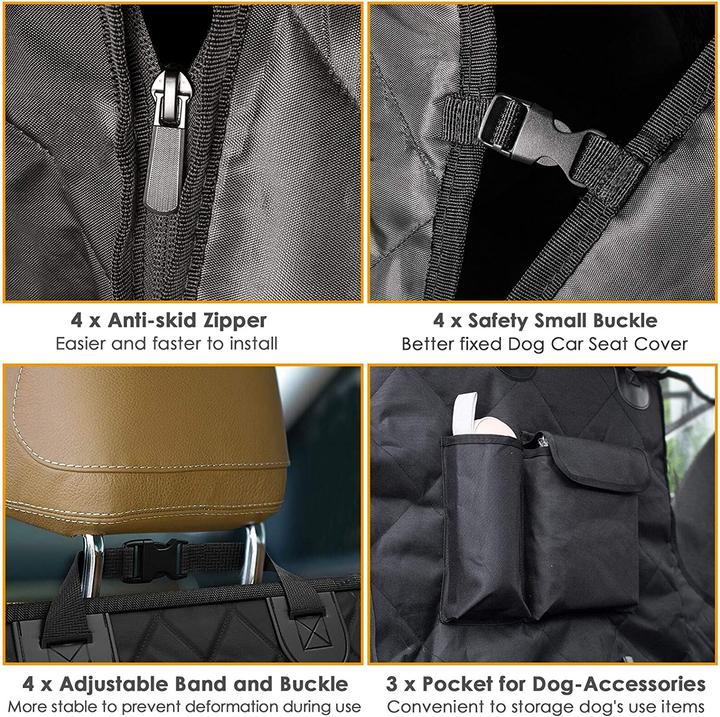 Actual product image Looxmeer Dogs Car Seat Cover (Black)