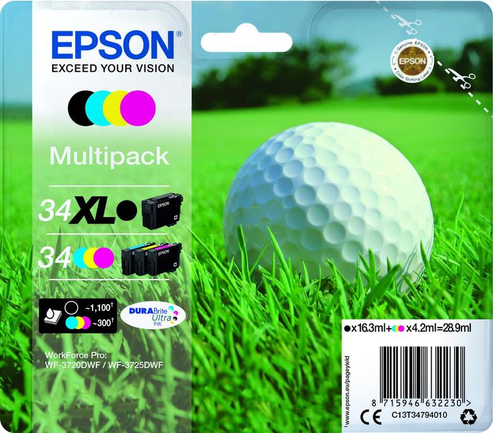 Actual product image Epson 34XL (CMYK)