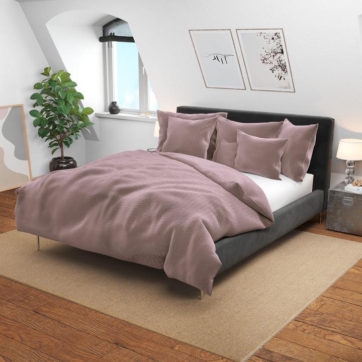 Immagine prodotto Lotus Bettwaren Biancheria da letto in raso Seersucker uni (Copripiumino, 160 x 240 cm)