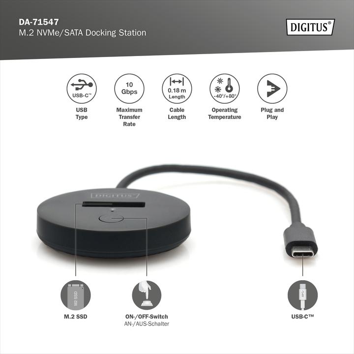 Produktbild Digitus M.2 NVMe/SATA Docking Station