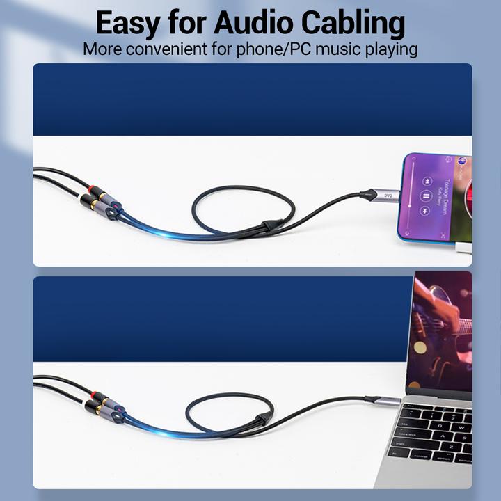 Actual product image Vention USB-C to 2-Chich coupling (1.50 m)