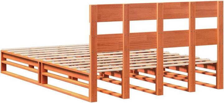 Actual product image VidaXL Solid wood bed Wooden bed Pallet bed with headboard 140x190cm pine (140 x 190 cm)