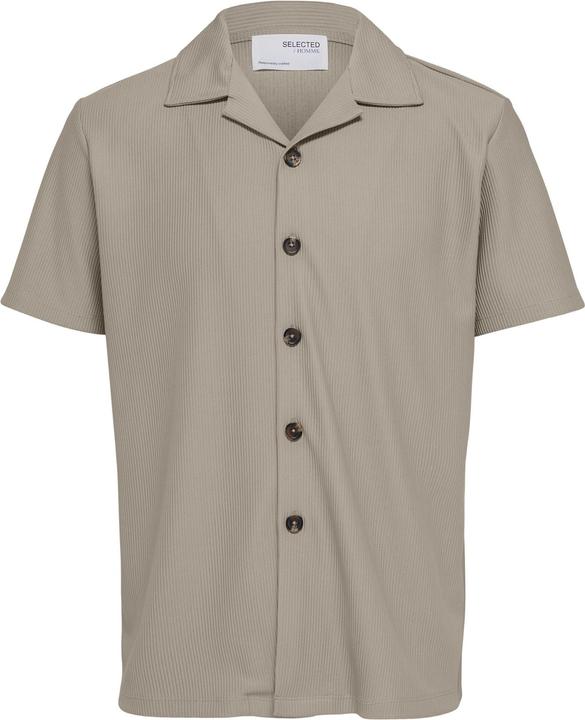 Selected Homme Geripptes cuban collar Kurzarmhemd
