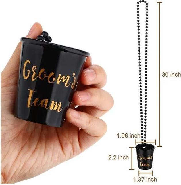 Produktbild MU Style Mehrweg Shot-Becher mit Kette Groom's Team (12 Stück) (12 x)