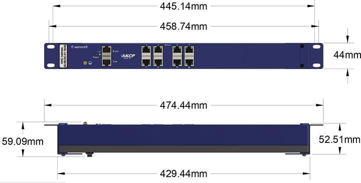 Image du produit AKCP E-Sensor8 - module d'extension, 8 ports et kit de montage DIN