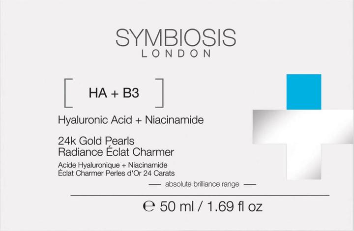 Actual product image Symbiosis Hyaluronic Acid + Niacinamide) 24k Gold Pearls Radiance Éclat Charmer (50 ml, Face gel)