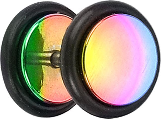 Produktbild Star Piercing Fake Plug farbig mit O-Ring (Chirurgenstahl 316L)