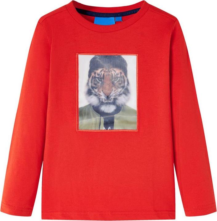 Image du produit VidaXL T-shirt manches longues enfant rouge 140,Composition : 100 % coton,Couleur (140)