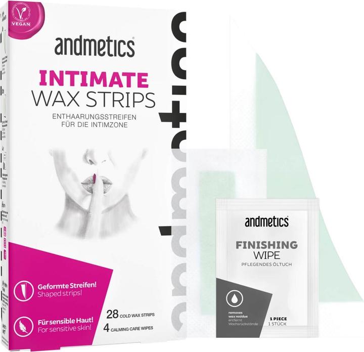 Andmetics Intimate Wax Strips Depilatory Strips 36 Per Pack (20 x, 28 g)