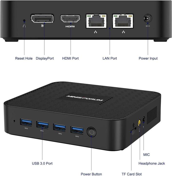 Produktbild Minisforum GK41 Mini-PC (Celeron J4125, 8GB Ram, 128GB SSD) (Intel Celeron J4125, 8 GB, 128 GB, Intel UHD Graphics, UHD Graphics 600)