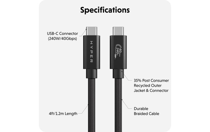 Produktbild Targus HyperDrive USB4 Performance Cable (1.20 m)