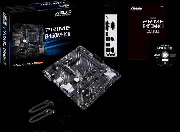 Actual product image ASUS PRIME B450M-K II (AM4, AMD B450, mATX)