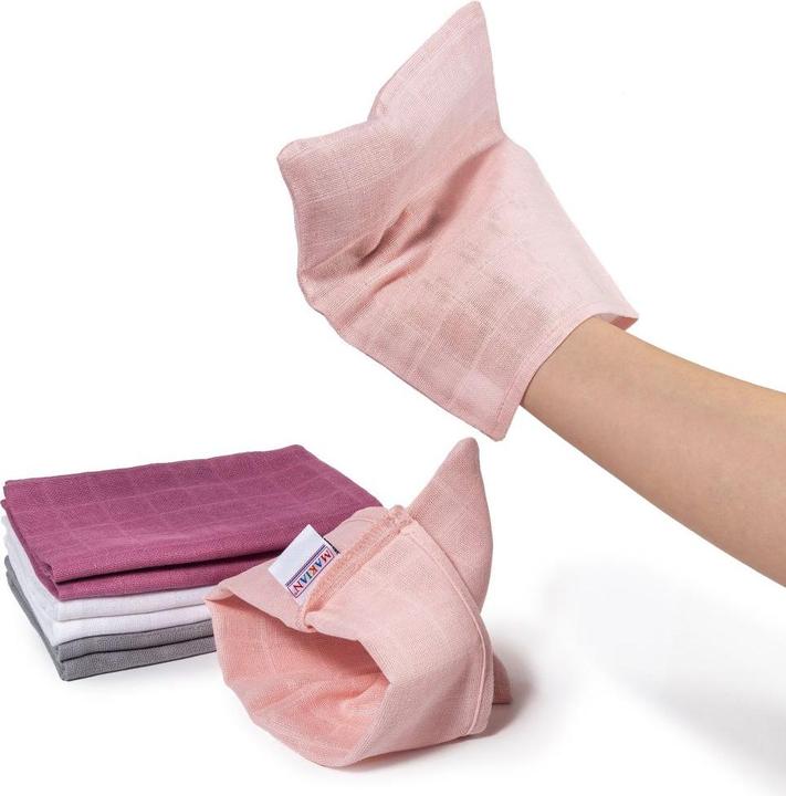 Actual product image Makian Baby flannels & wash mitts Gauze wash mitt 8-pack 15 x 20 cm - Orchid