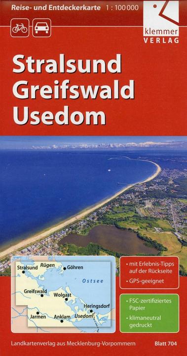 Image du produit Reise- und Entdeckerkarte Stralsund, Greifswald, Usedom 1 : 100 000