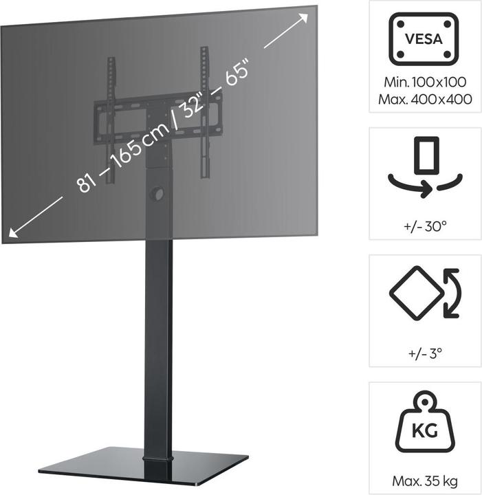 Produktbild Hama TV-Ständer freistehend (Universal, 65", 35 kg)
