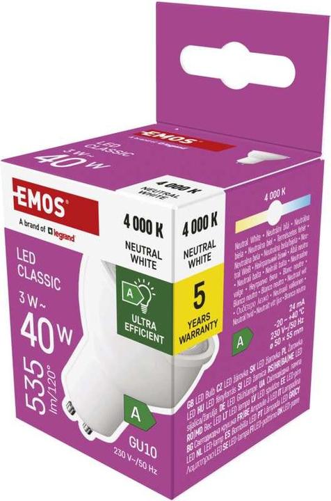 Produktbild Emos Classic (GU10, 3 W, 535 lm, 1 x, A)
