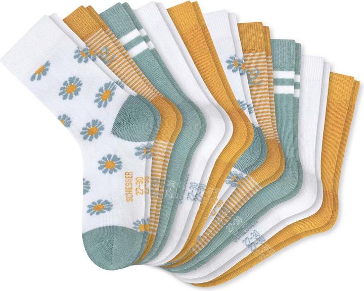 Actual product image Schiesser 10 Pack Flower Kids Socks (pack of 10, 27 - 30)