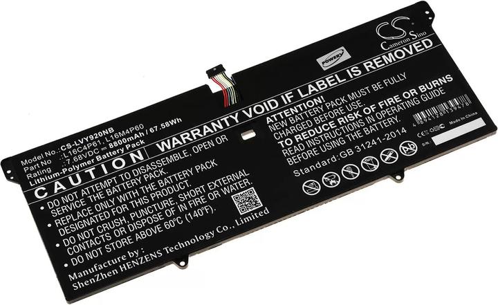 Actual product image AccuCell Battery for Laptop Lenovo Yoga 920 / Yoga 920-13IKB / Type L16M4P60 - 7,68V - 9110 mAh (9110 mAh)