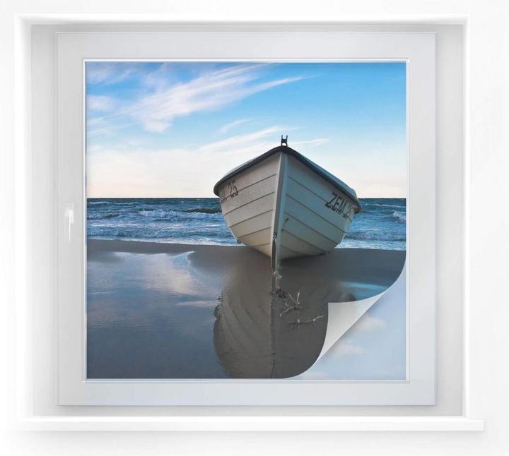 Produktbild Trenddeko Einsames Boot am Ufer (100 x 100 cm)