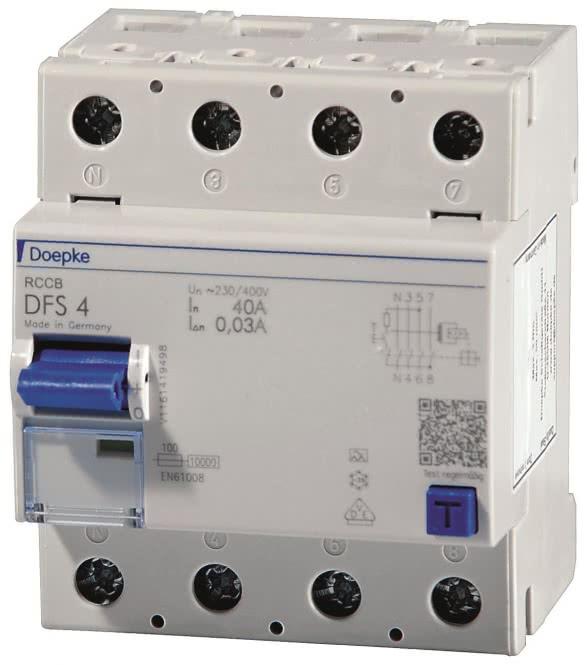Actual product image Doepke GmbH Fi circuit breaker A 4p 440V 63A 0.5A 4TE REG DIN rail 10kA 0 (DFS4063-4/0,50-A)