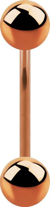 Star Piercing Micro Banane rosegold mit zwei Kugeln (ohne Messing, Chirurgenstahl 316L)