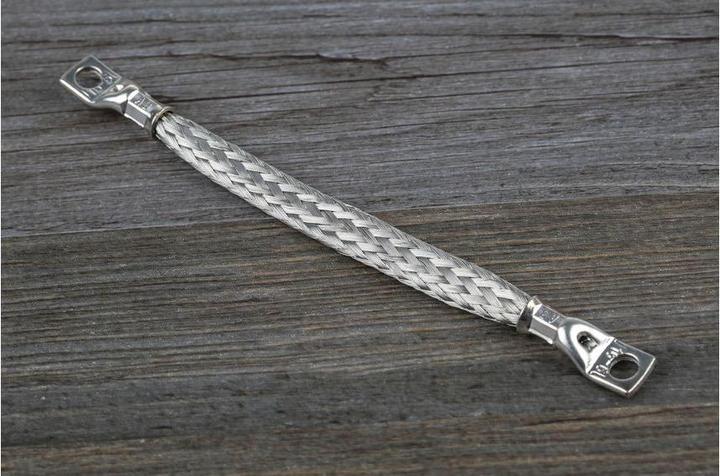 Produktbild Rs Pro Geflochtene Kabel Kupfer verzinnt 10,05 mm 0.15m Einzelader 24 x 20 x 0,2 mm 1.762 Ω/km M6 (0.15 m)