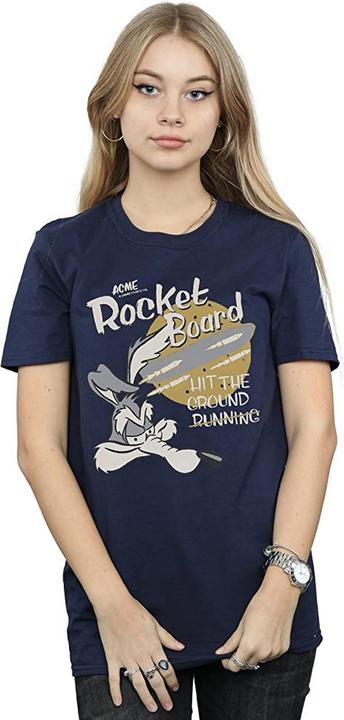 Looney Tunes Rocket Board Wile E Coyote Baumwolle Boyfriend TShirt (XXL)