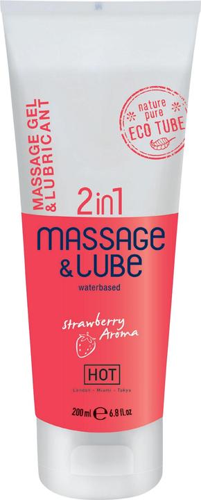 Productafbeelding HOT 2 in 1 Warme Massage Gel en Glijmiddel Aardbei (200 ml)