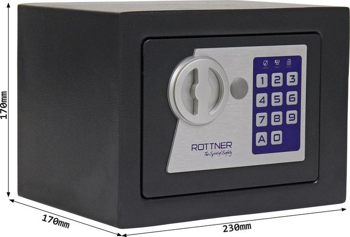 Immagine prodotto Rottner Cassaforte per mobili Jupiter 1 Serratura elettronica Chiave d'emergenza uguale per tutti (4.97 l)
