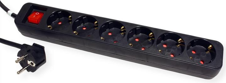 Actual product image Roline 6 outlet power strip with switch black 6m (6 x, CEE 7/3, 6 m)