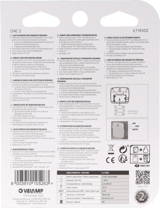 Produktbild Velamp IL 11 EV 02 LEDLeuchte mit Bewegungsmelder