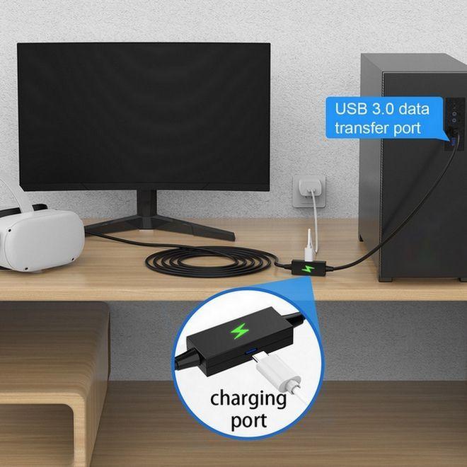 Image du produit AMVR Meta Quest 3 / 3S VR Link Kabel mit USB Typ-C Ladeanschluss