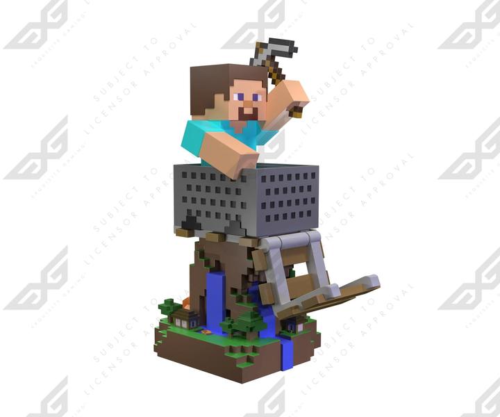 Actual product image Exquisite Gaming Cable Guys R.E.S.T - Minecraft - Steve Support pour Téléphone et Manette (PS5)
