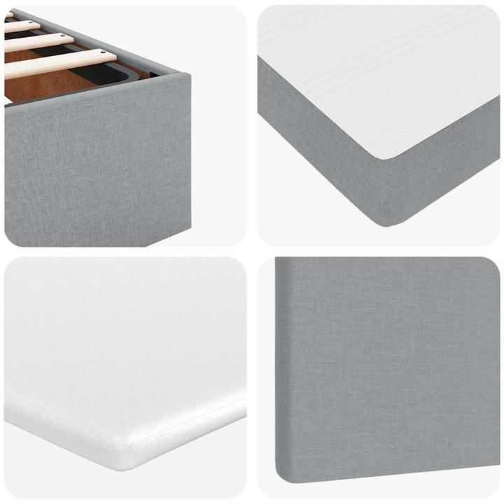 Image du produit VidaXL Ottoman-lit avec matelas Gris clair 90x190 cm Tissu (90 x 190 cm)