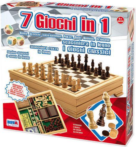 Rs Toys Scacchiera 7 Giochi in 1 Scacchi/Dama