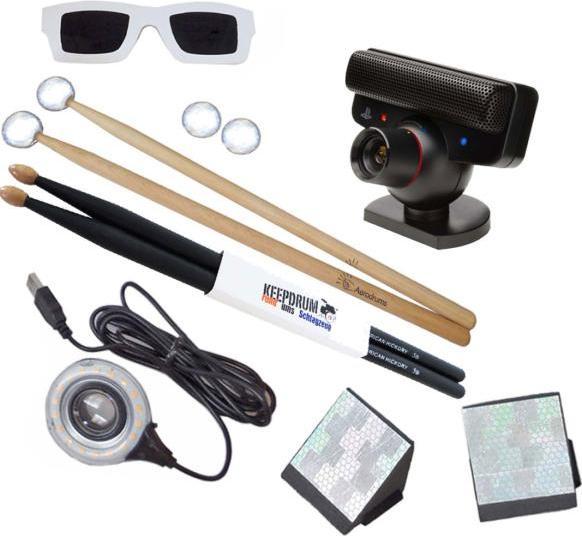 Actual product image Aerodrums Air Drumming E-Drum with Sticks 5BB Black (E-drum)